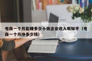 电商一个月能赚多少小微企业收入呢知乎（电商一个月挣多少钱）