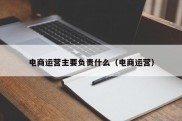 电商运营主要负责什么（电商运营）